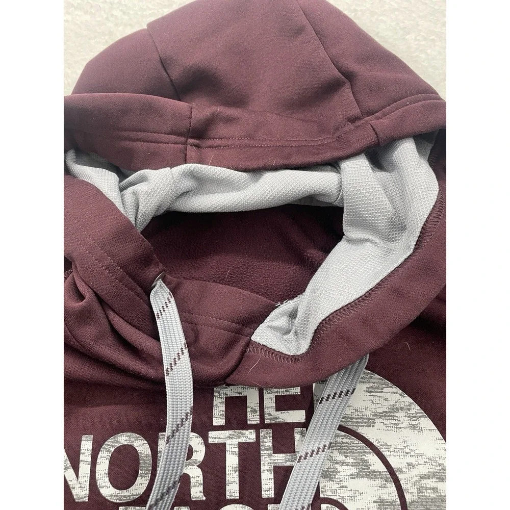 The‎ North Face Mens Burgundy Camo Logo Pullover Fleece Hoodie Maroon S/M